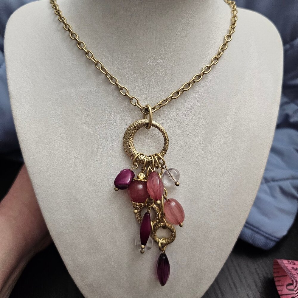 Lia Sophia Gold and Pink/Purple Necklace